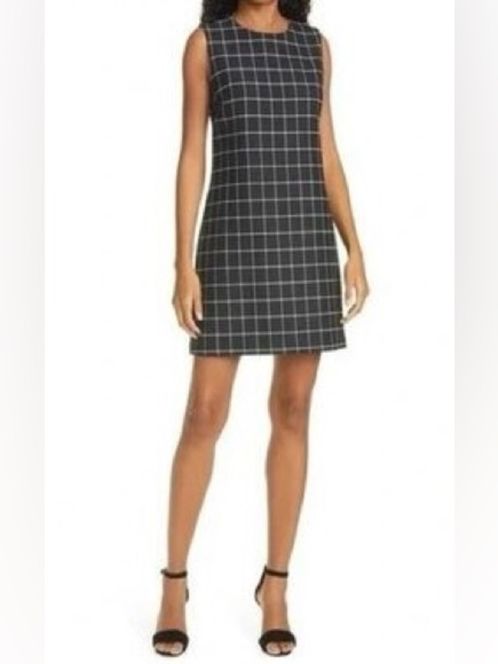 Alice + Olivia Ellis Windowpane Check Shift Mini Dress